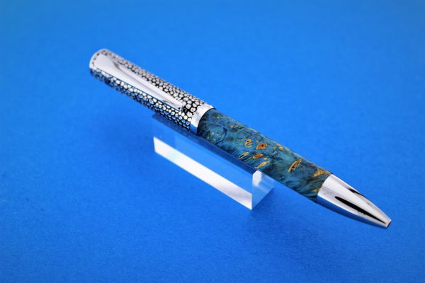 Stylo bille Martel en Loupe d'rable bleu