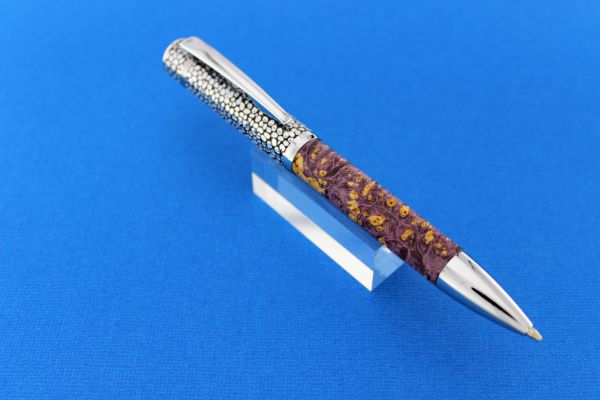 Stylo bille Martel en Loupe d'rable Bordeaux