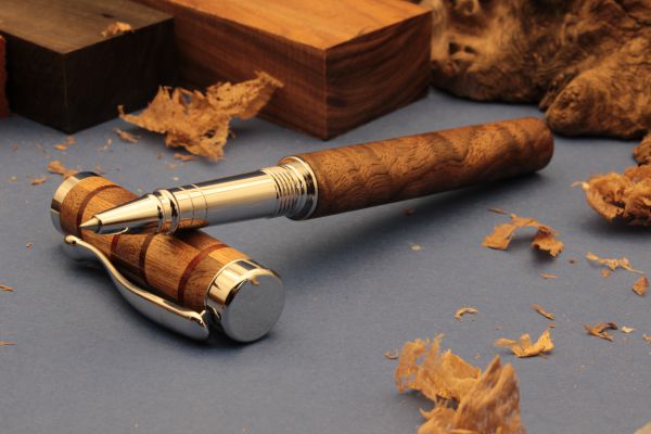 Close-end of Contempory Segmented Wood cap